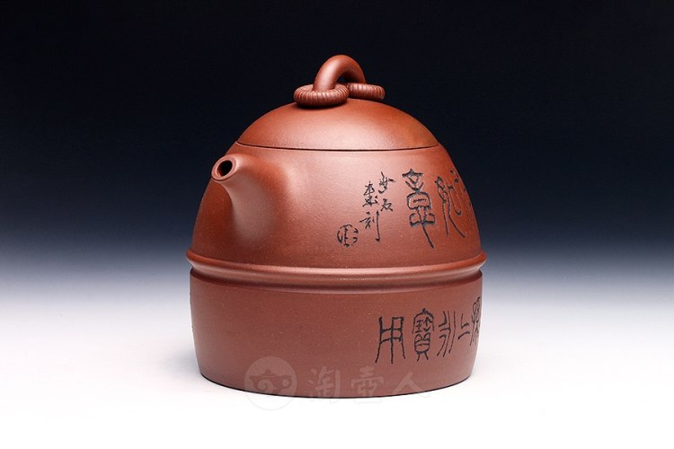 宜兴紫砂壶名家顾婷《长乐永泉(任小松装饰)》紫砂壶原矿全手工优惠