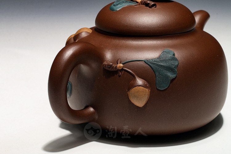 宜兴名家吴亚亦紫砂壶作品《开心果壶》原矿全手工-淘