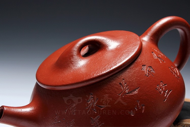 仁】『紫砂壺・石瓢壺・范曾款・原礦紅泥・茶道品』極細工 追いつい