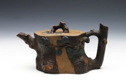 谢曼伦制迎客松壶