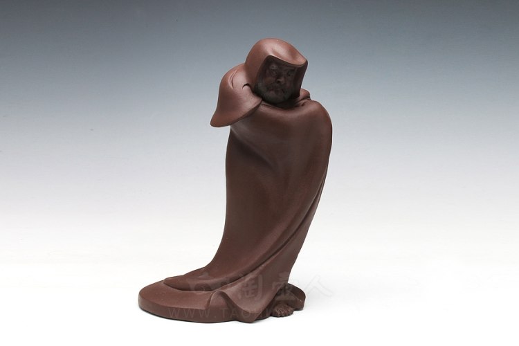 紫砂质达摩祖师雕塑摆件