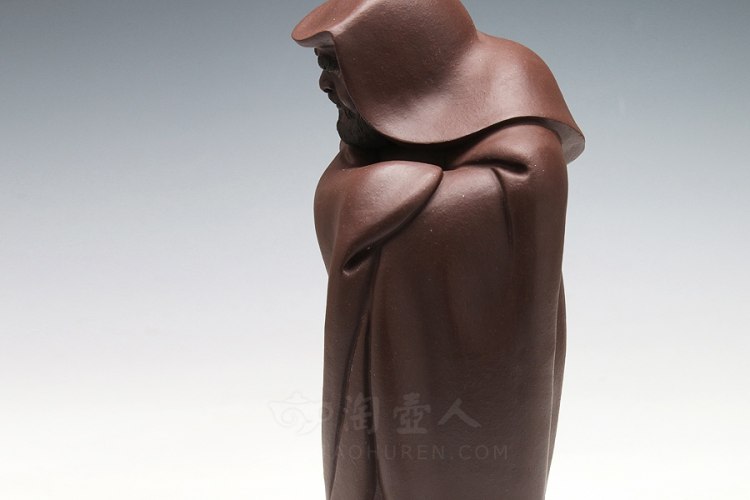 紫砂质达摩祖师雕塑摆件