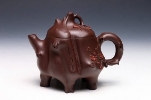 双色梅桩紫砂壶