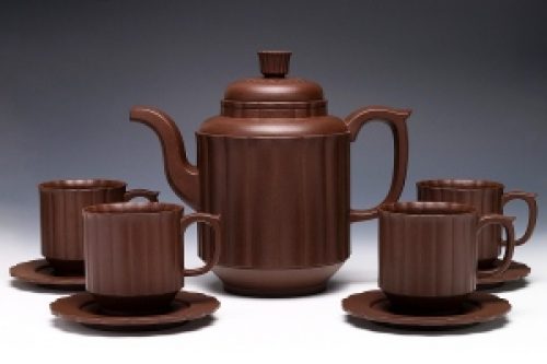 王石耕制九件高菊茶具壶
