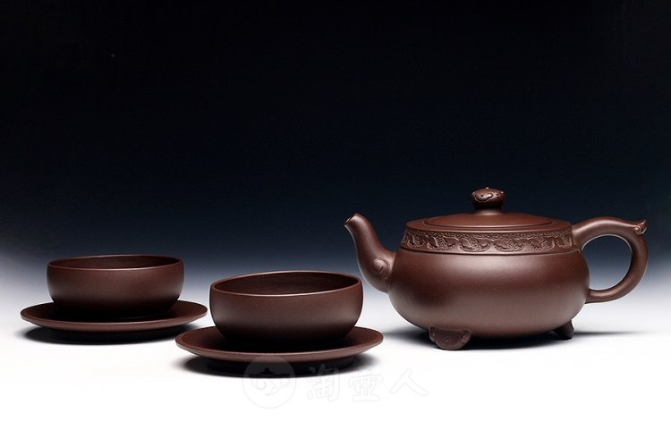 李慧芳紫砂壶作品《五头祥云茶具》原矿全手工优惠全场包邮真品保证