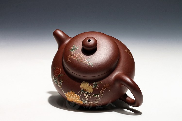 宜兴名家胡洪明紫砂壶作品《国色天香壶》原矿全手工优惠全场包邮真品