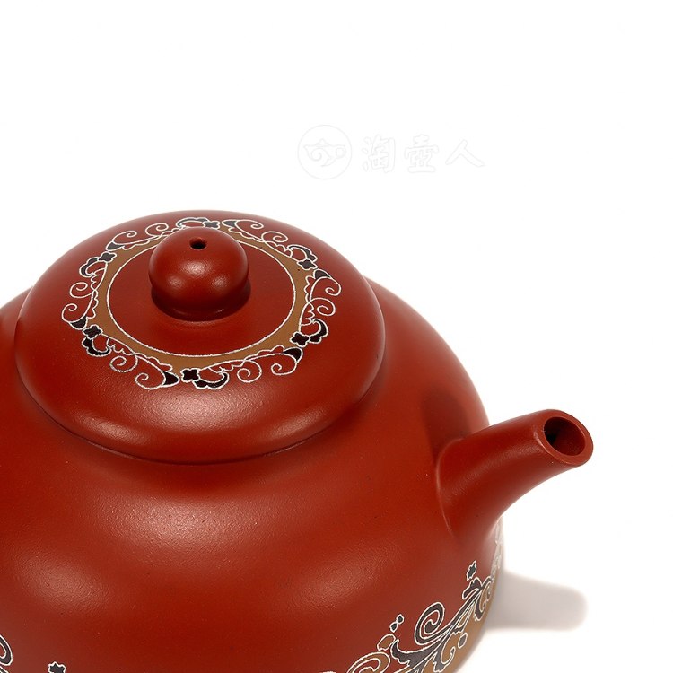 钱美云全手工制《伴月壶(嵌银丝)》