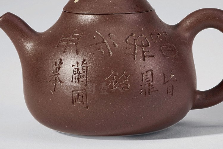 申锡制兰圃铭泥绘花卉匏瓜壶