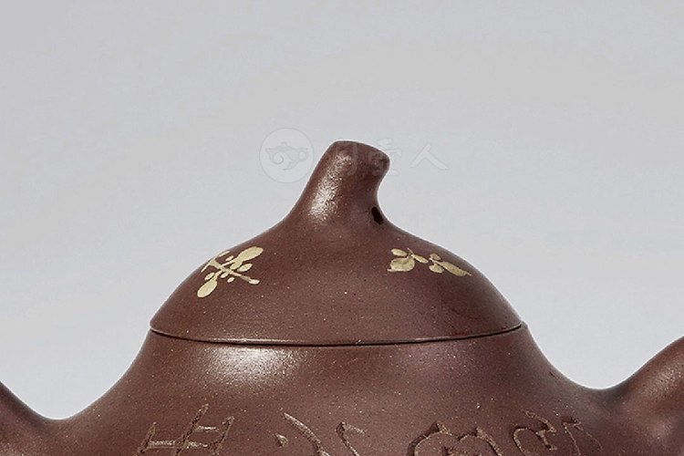 申锡制兰圃铭泥绘花卉匏瓜壶