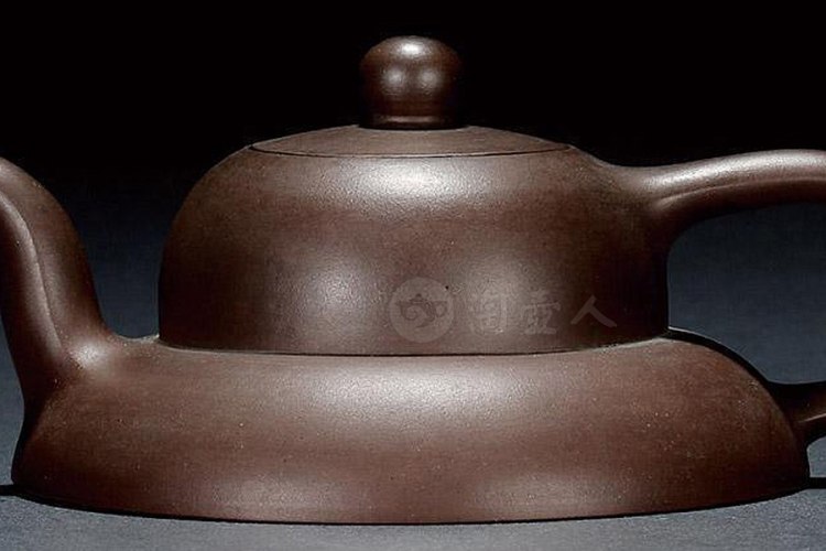 清晚期·黄玉麟制紫泥笠荫壶