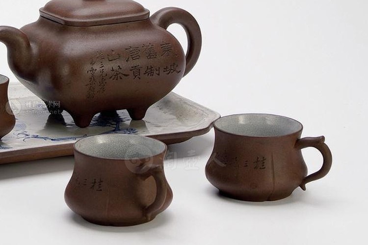 清末民国·李宝珍制紫泥传炉壶(六件套)