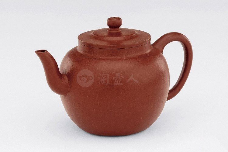 清早期 惠孟臣款朱砂平盖莲子壶