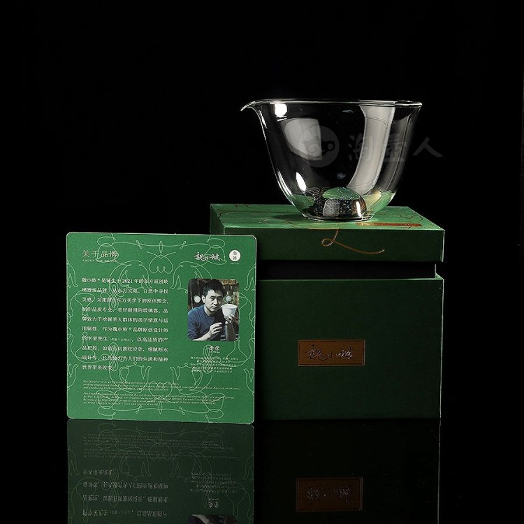 魏小玻制五彩水滴玻璃公道杯