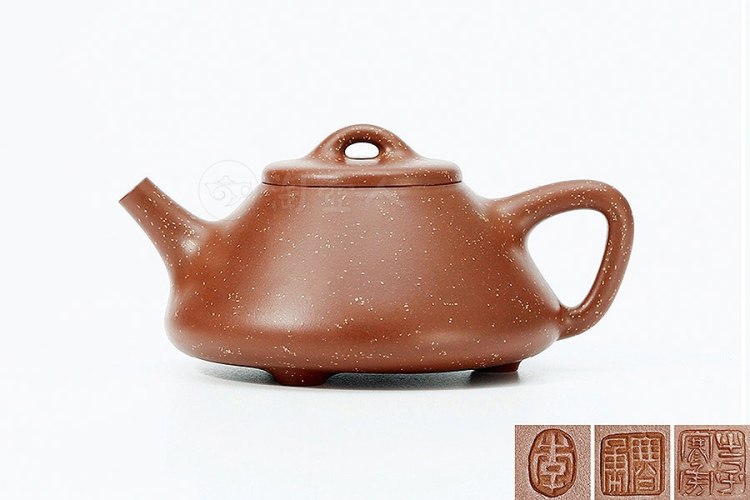 李寒勇制紫泥铺砂石瓢壶