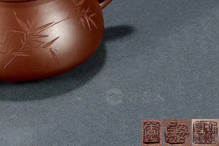 李寒勇制紫泥景舟大满瓢壶