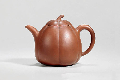 端方定制范大生制紫泥《六棱茄瓜壶》