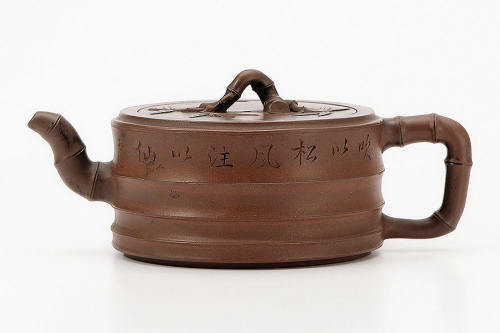 竹段壶(玉山刻)紫砂壶