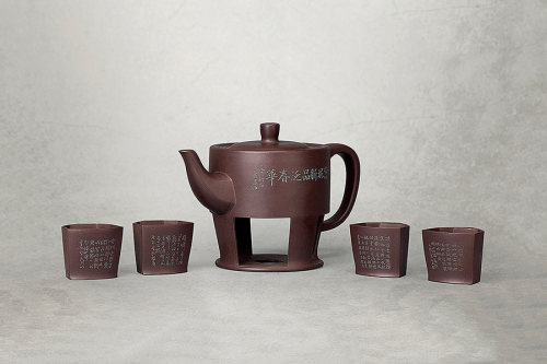 松风组合茶具(五件)紫砂壶