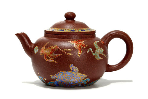 惠祥云制《心宝壶(景泰蓝描金)》