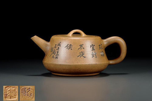 仿汉瓦纹柱础壶紫砂壶