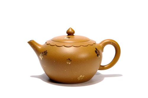 汤先武制风云月露紫砂壶(戗金)