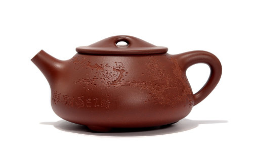 史宝林全手工制《满瓢壶(黄文艺陶刻)》