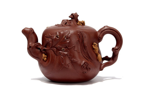 潘子龙全手工制《松鼠葡萄壶》 潘子龙全手工制《松鼠葡萄壶》