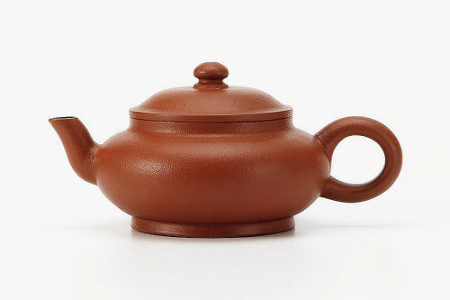 逸公款朱泥扁灯壶