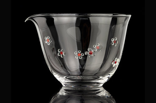 小花透明水滴公道杯 