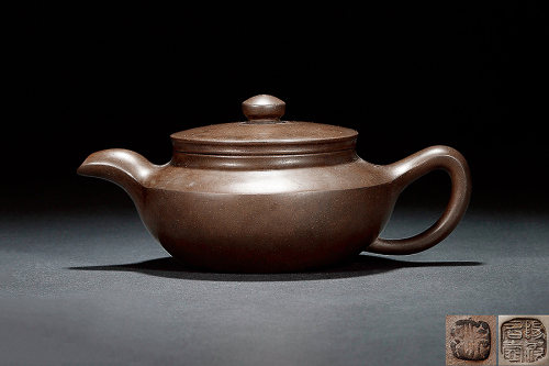 蒋永西制《紫泥汉扁壶》