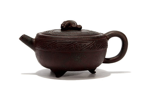 【海】紫砂壷　3箇所在銘　手作り　文字手彫　朱泥急須　茶道具　時代品　中国美術品 海】紫砂壷3箇所在銘手作り文字手彫朱泥急須茶道具時代品中国美術品